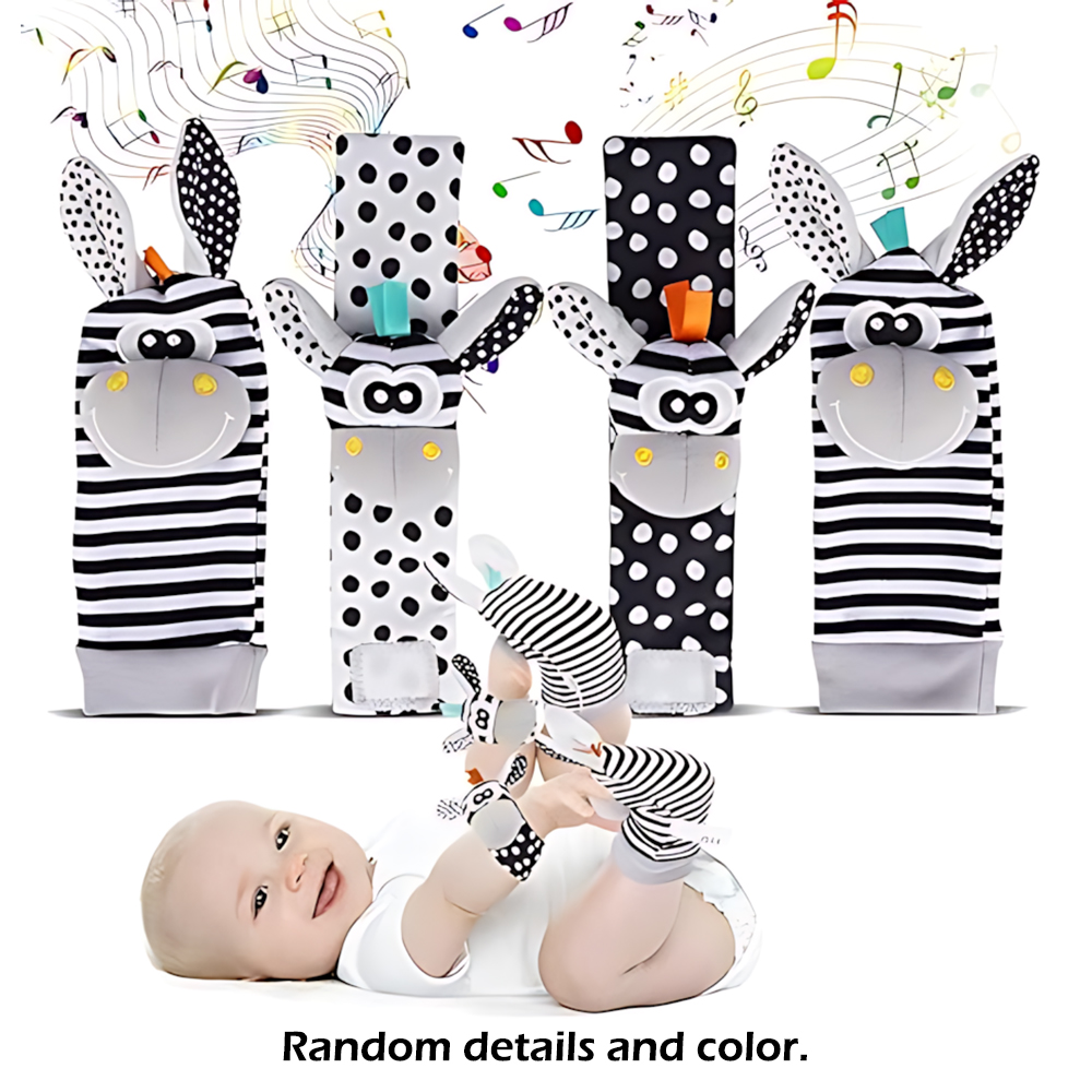 Toddler Sock Set - 4pcs/Set Baby Infant Wrist Rattle Socks