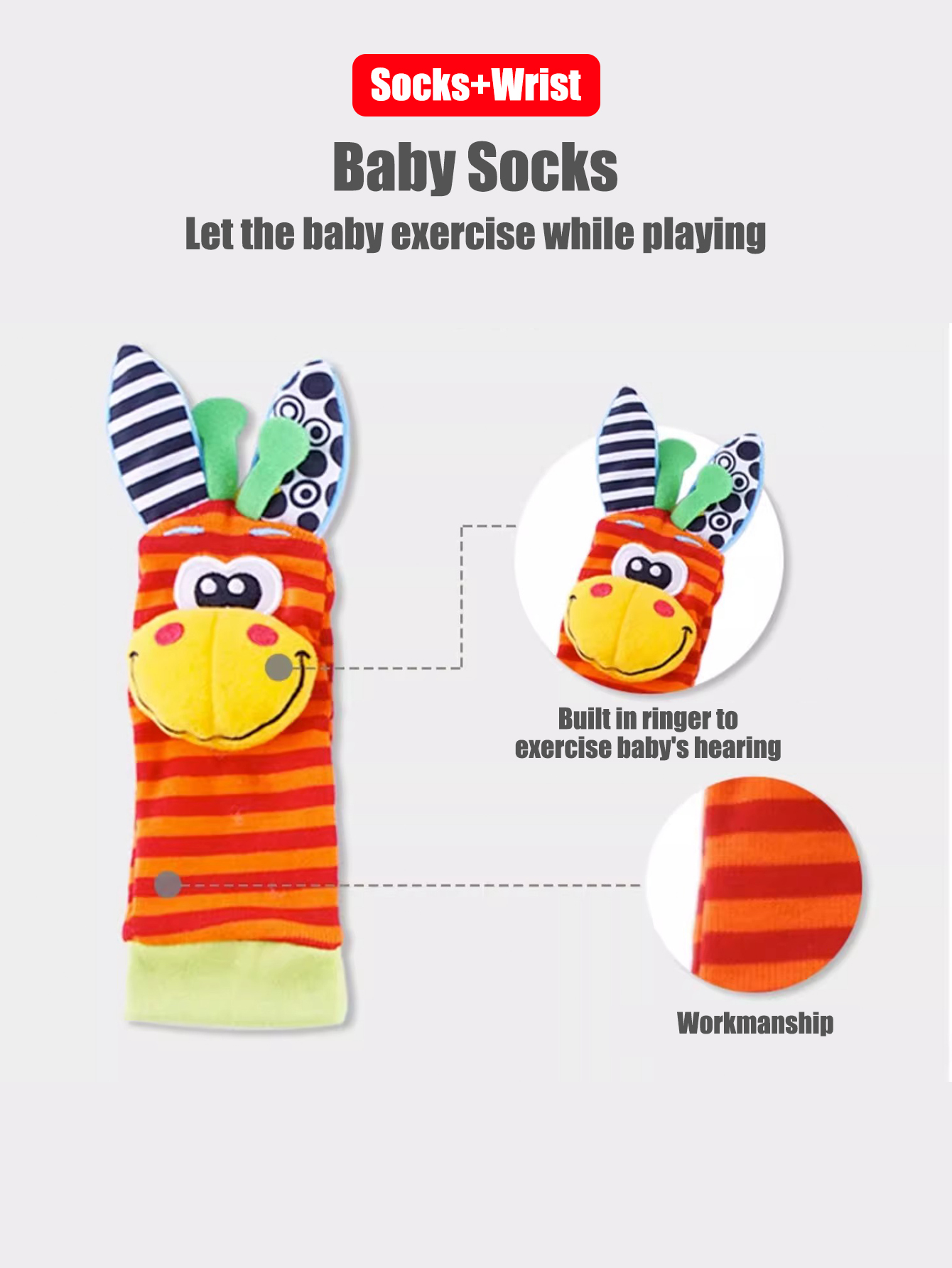 4pcs/Set Baby Infant Wrist Rat - Toddler Sock Set recension och pris