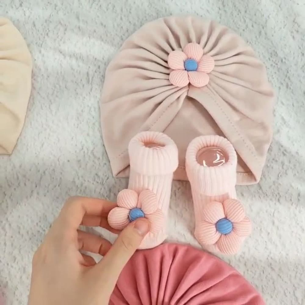 Sweet Big Flower Baby Hat Sock - Toddler Sock Set recension och pris