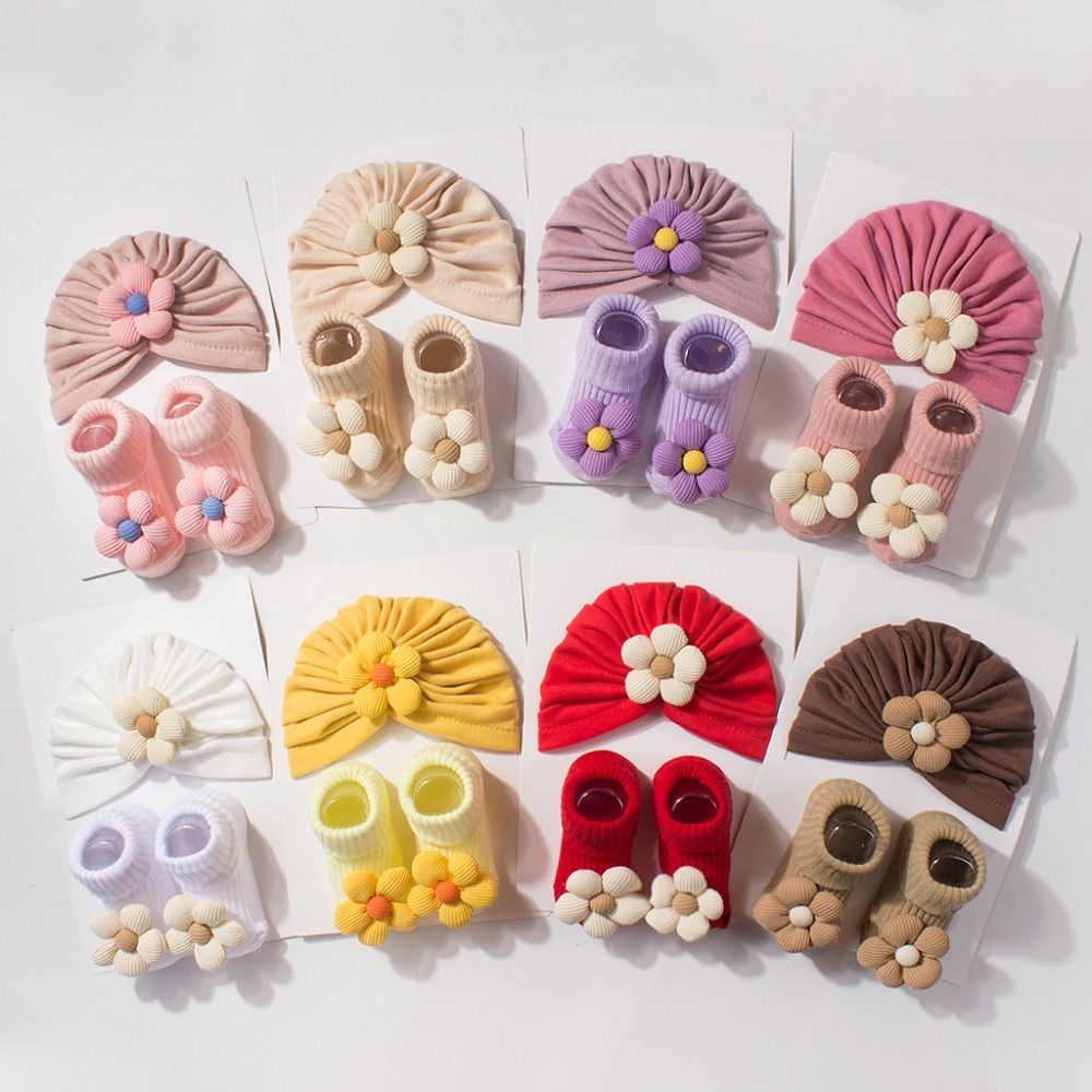 Sweet Big Flower Baby Hat Sock - Toddler Sock Set recension och pris