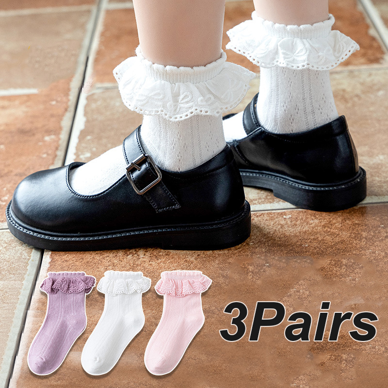 3Pairs/set Kids Girls Ankle So - Toddler Sock Set recension och pris