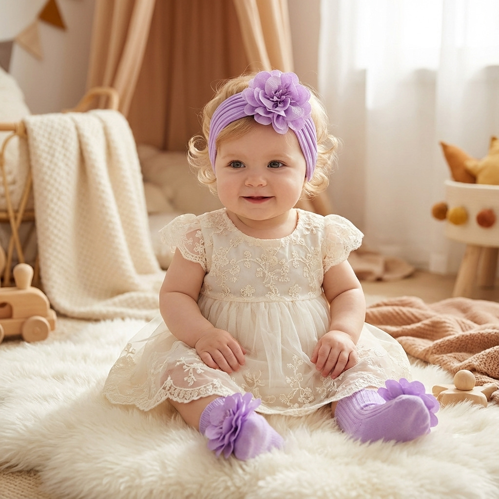 Baby Headband and Socks Two-Pi - Toddler Sock Set recension och pris