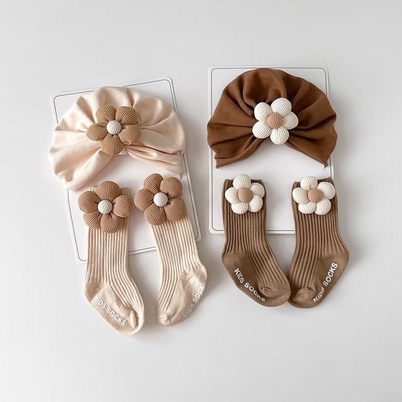 2PCS/Set Cute Flower Baby Turb - Toddler Sock Set recension och pris