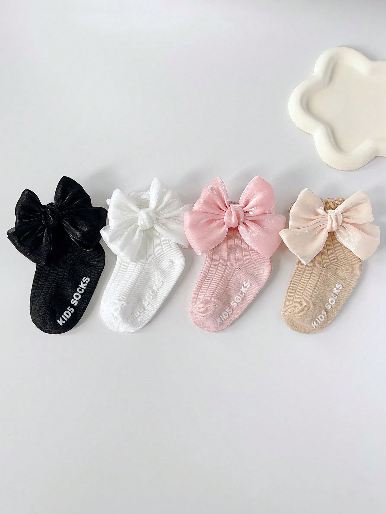 4 Pairs Baby Bow Soft Learning - Toddler Sock Set recension och pris