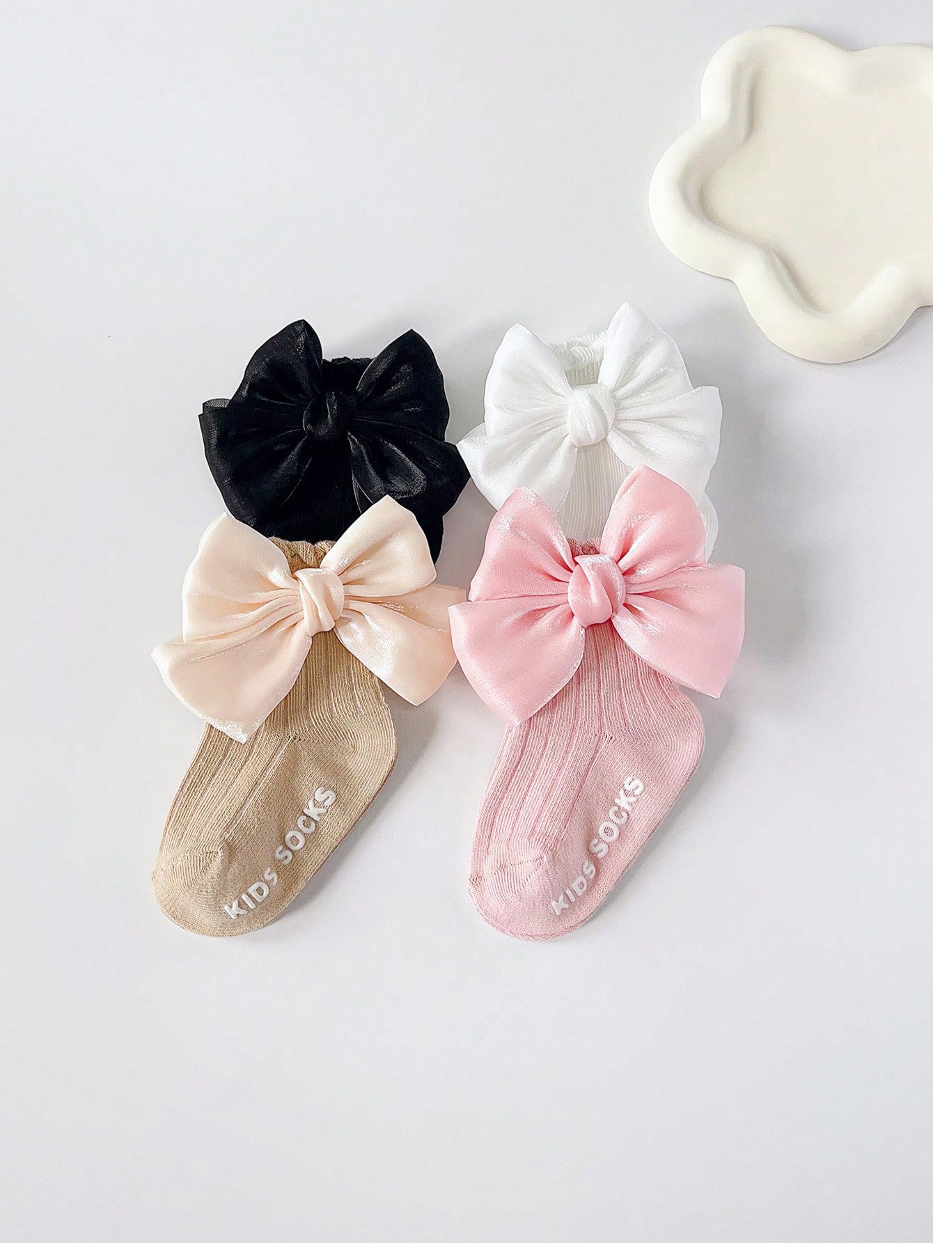4 Pairs Baby Bow Soft Learning - Toddler Sock Set recension och pris