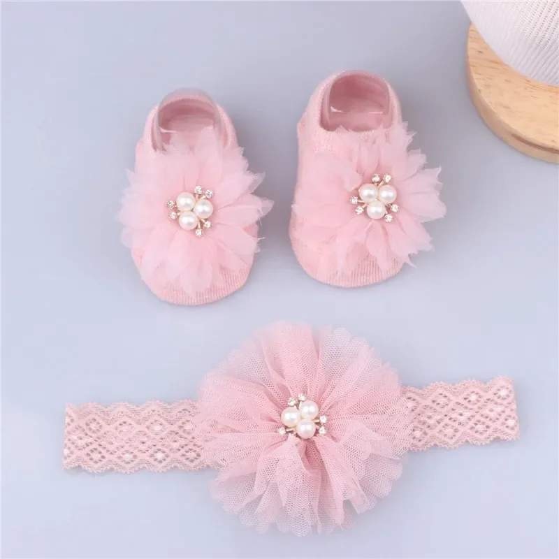 Lovely Pearl Bows Baby Headban - Toddler Sock Set recension och pris