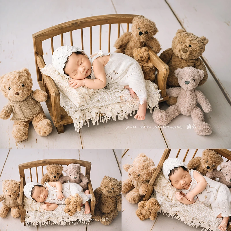Newborn Photography Props Wood - Baby Clothing For Bed recension och pris