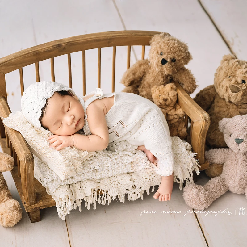 Newborn Photography Props Wood - Baby Clothing For Bed recension och pris