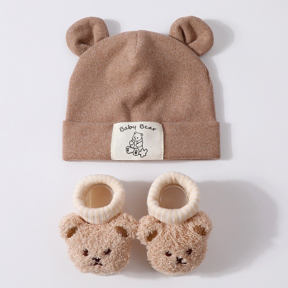 2Pcs/Set Cute Cotton Baby Hat  - Toddler Sock Set recension och pris